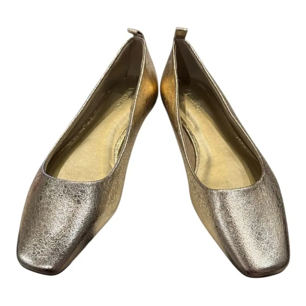 Open Edit Nordstrom Metallic Gold Women's Slip-On Flats 7.5